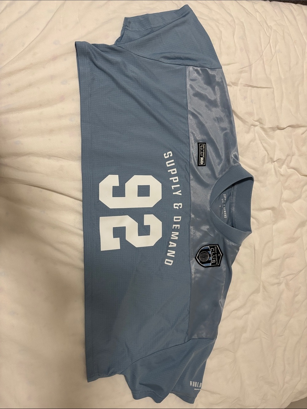 Supply & Demand Light Blue Crewneck Jersey Top